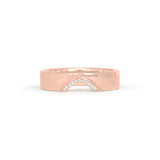 Front view of Horizon Triangle Cutout Band / Pave Round Diamonds / in 18k Rose Gold by Goldpoint Jewelry