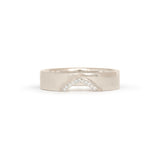 Front view of Horizon Triangle Cutout Band / Pave Round Diamonds / in 18k White Gold by Goldpoint Jewelry