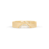 Front view of Horizon Band Triangle Cutout / Pave Round Diamonds in 18k yellow gold by Goldpoint Jewelry