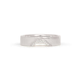 Front view of Horizon Triangle Cutout Band / Pave Round Diamonds / in Platinum by Goldpoint Jewelry