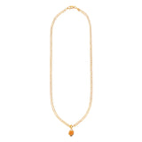 Horus Orange Garnet Necklace / Wide Curb Chain