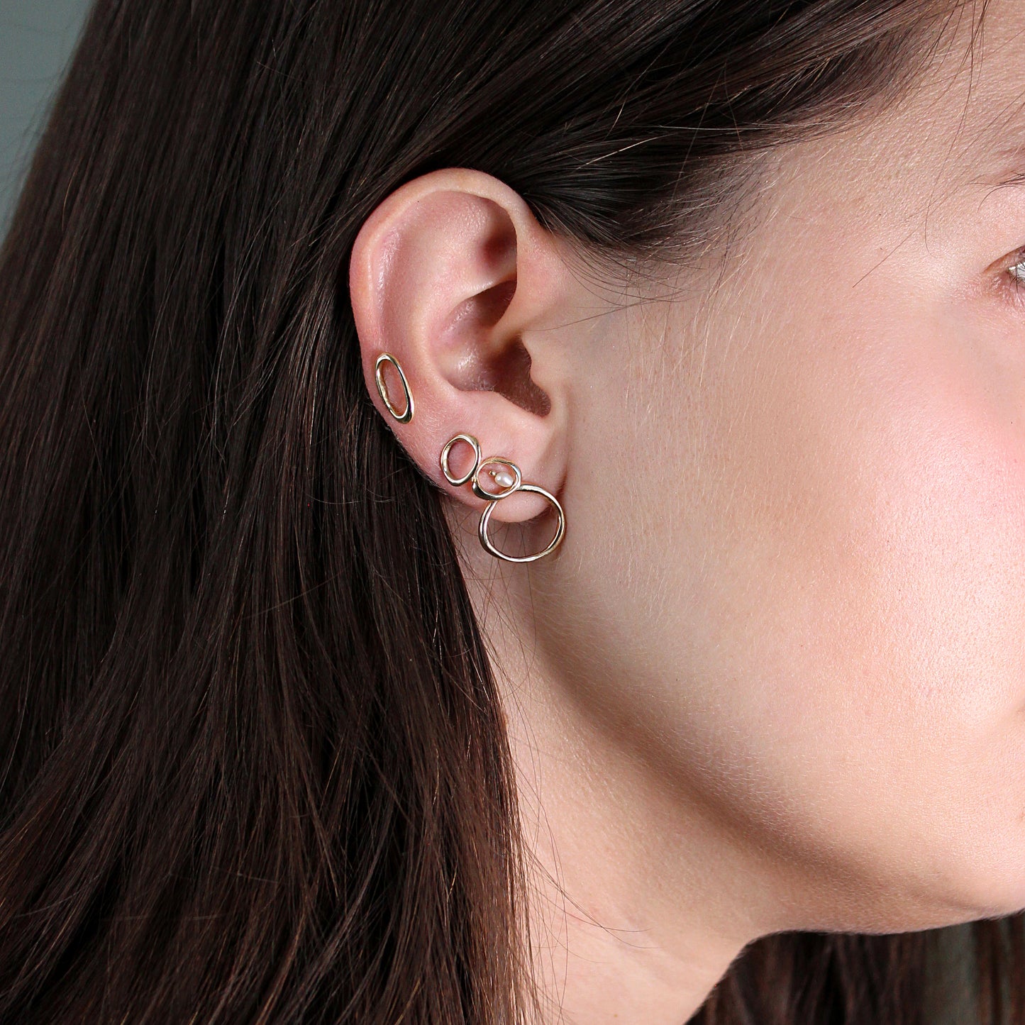 Amorphous Earring / Oval Longways by Goldpoint