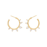 Amorphous Pearl Bead Hoops / Large by Goldpoint