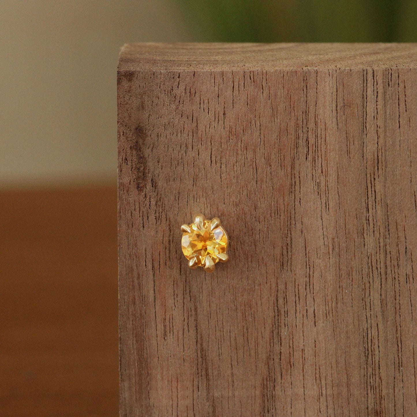 Lifestyle shot of Talon Earring Round Citrine 5mm