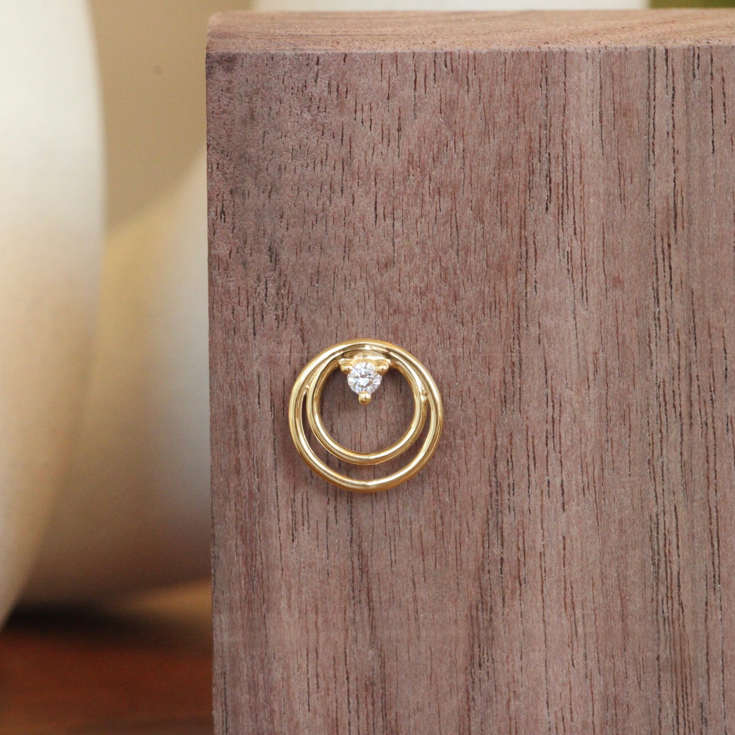 Ripple Earring / Lab Round Diamond