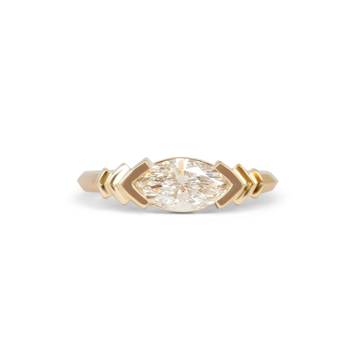 Front view of Kent Ring Marquise Lab Diamond 1.02ct by Goldpoint