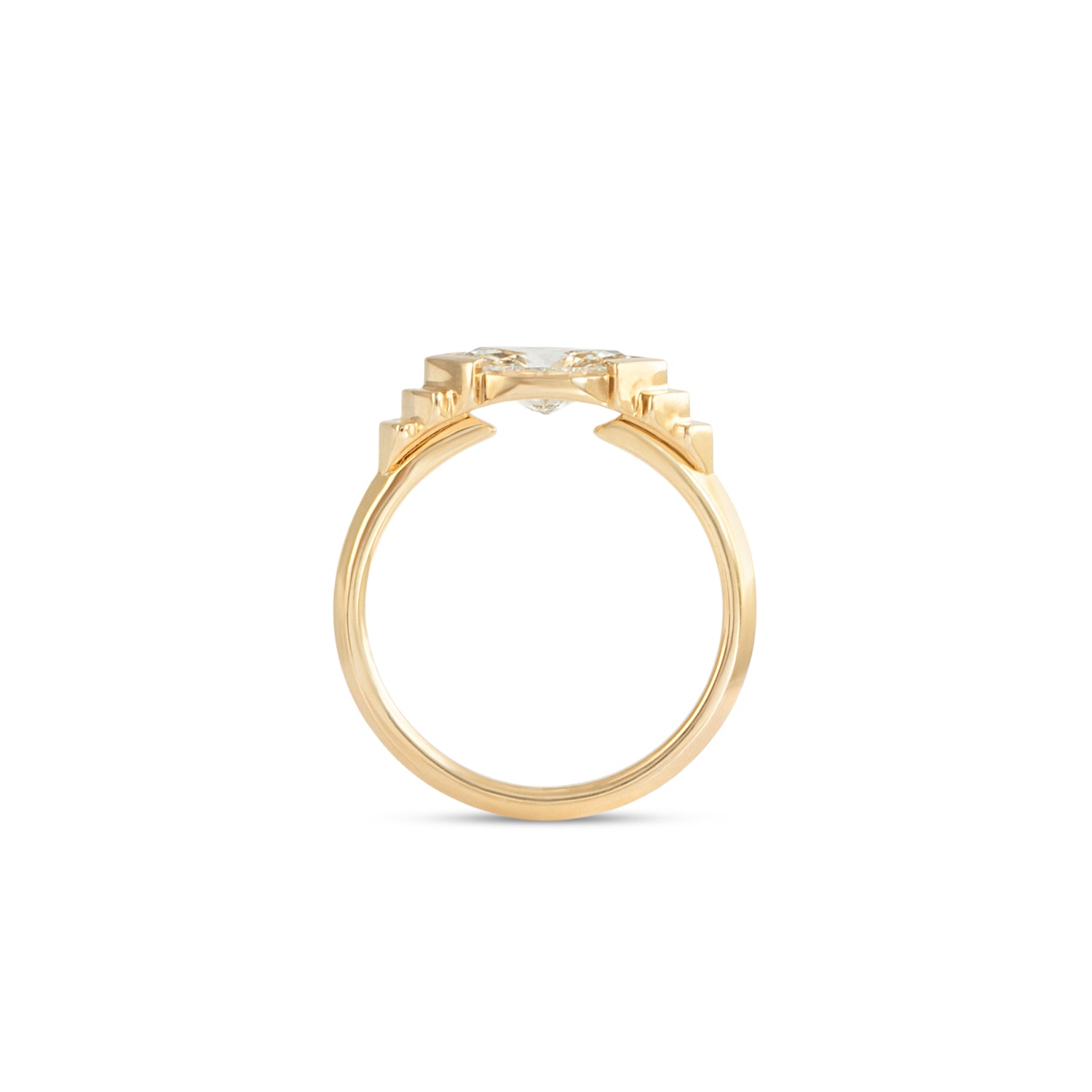 Side profile view of Kent Ring Marquise Lab Diamond 1.02ct by Goldpoint Jewelry