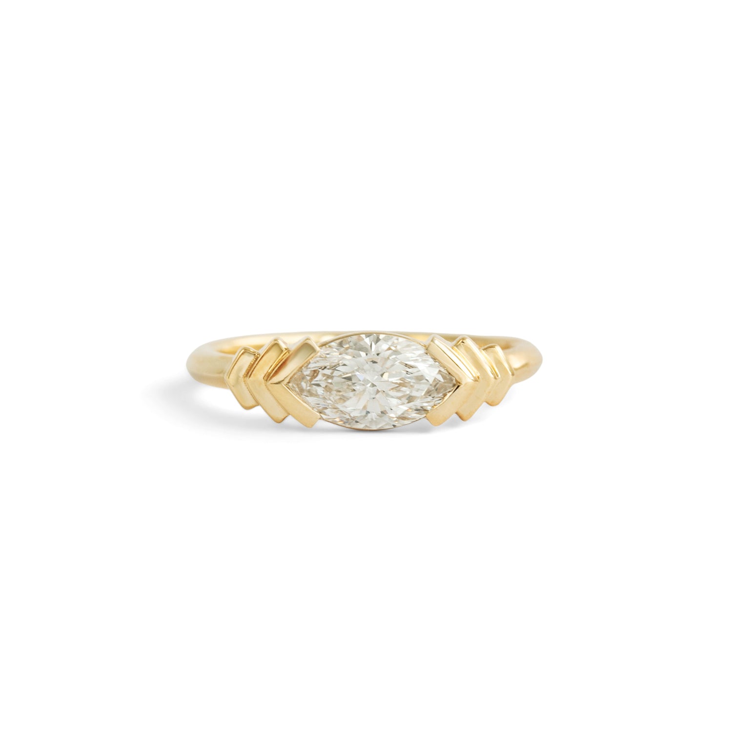 Front view of Kent Ring Marquise Lab Diamond 1.02ct by Goldpoint Jewelry