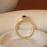 Lifestyle side profile view of Kent Ring Baguette Sapphire 1.45ct by Goldpoint Jewelry