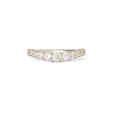 Front view of Keystone Band Soft Curve / Bead Round Diamonds in 18k white gold by Goldpoint Jewelry