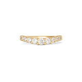 Front view of Keystone Band Soft Curve / Bead Round Diamonds in 18k yellow gold by Goldpoint Jewelry