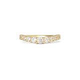 Front view of Keystone Band Soft Curve / Bead Round Natural Diamonds in 14k yellow gold by Goldpoint Jewelry