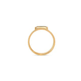 Side profile view of Kingsland Ring Emerald Cut Sapphire 1.2ct in 14k yellow gold by Goldpoint Jewelry