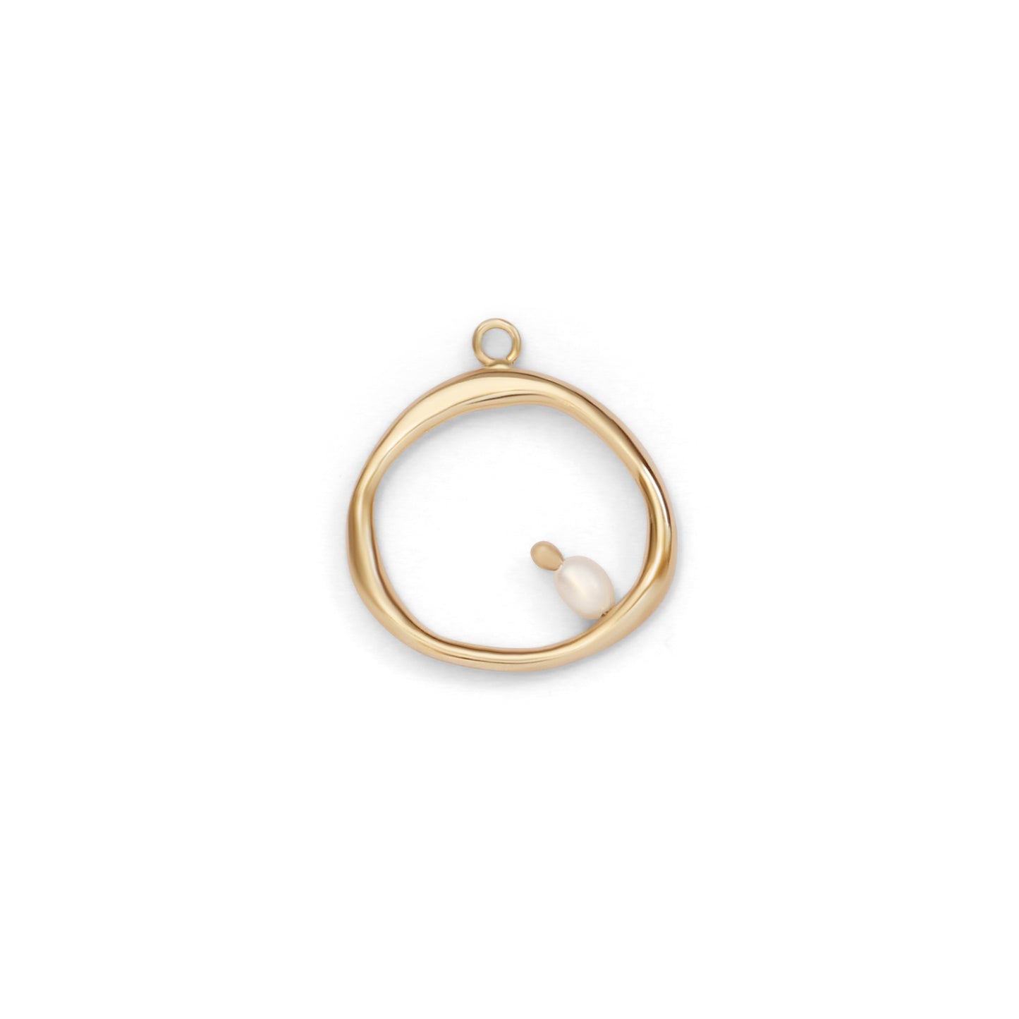 Front view of Amorphous Charm / Large Circle + Pearl by Goldpoint