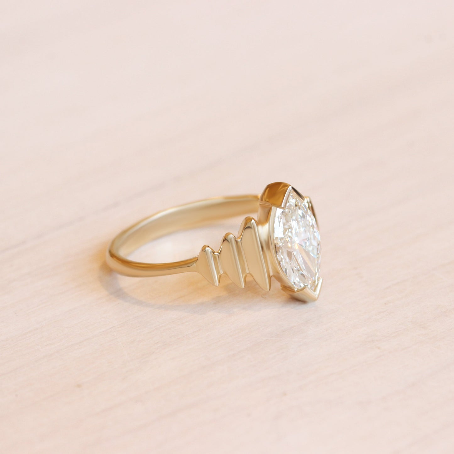 Edge Ring Large / Lab Marquise Diamond