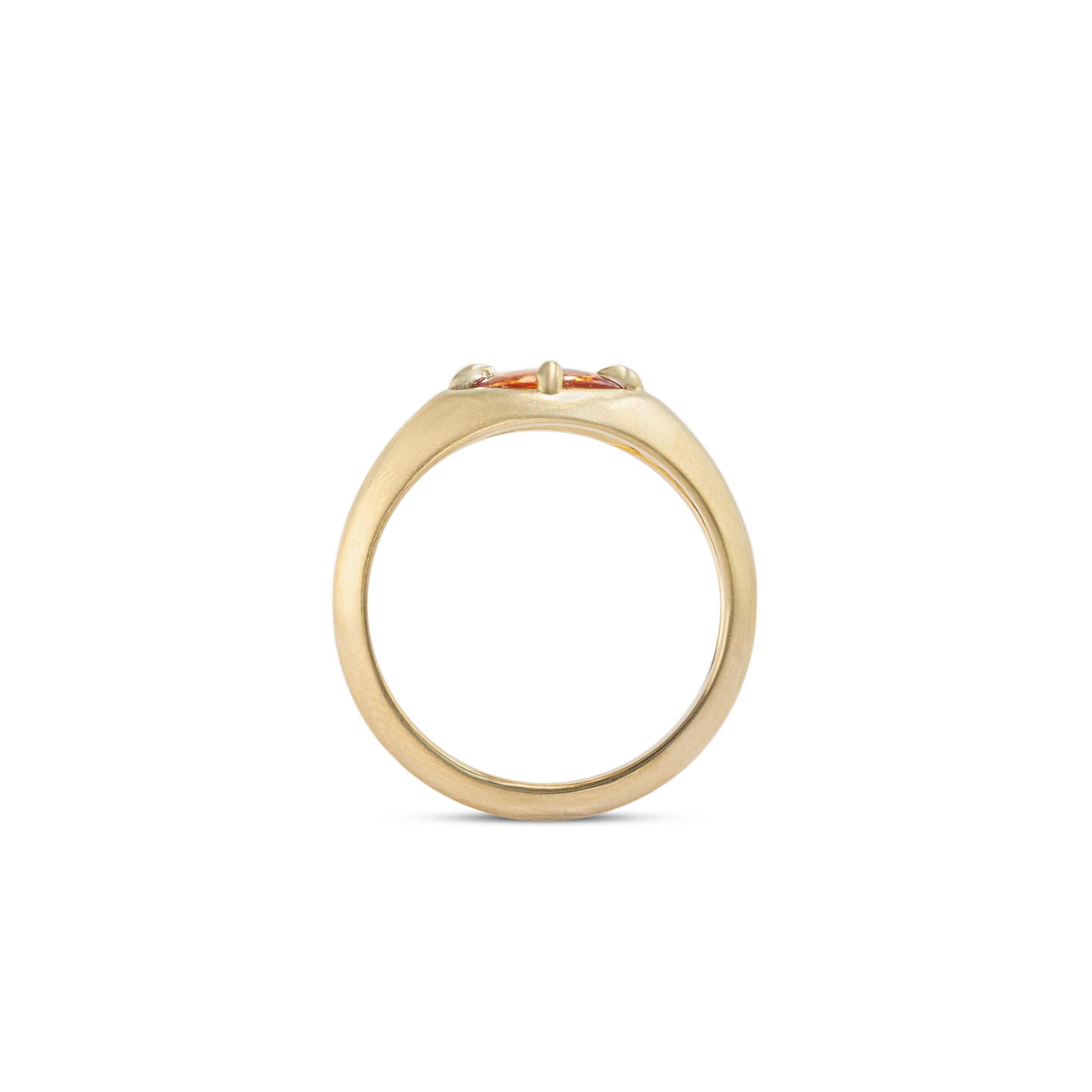 Side profile view of Leonard 4 Ring Amorphous Rose Cut Sapphire 1.12ct by Goldpoint Jewelry