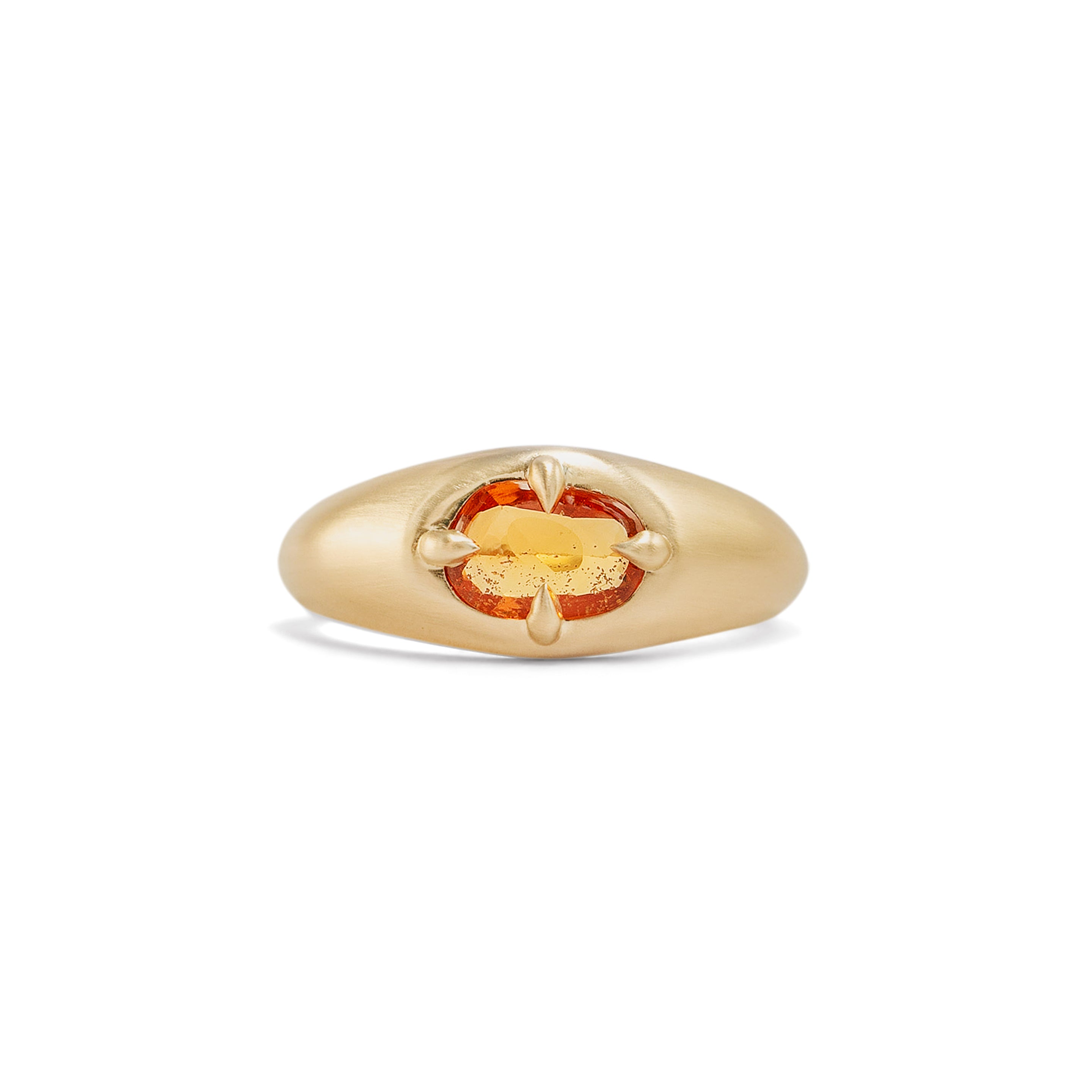 Front view of Leonard 4 Ring Amorphous Rose Cut Sapphire 1.12ct by Goldpoint Jewelry