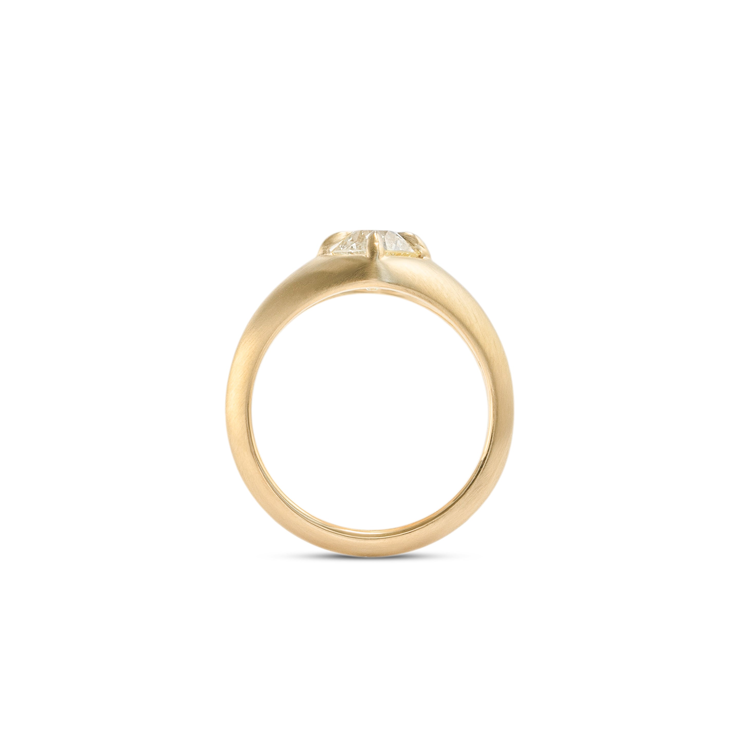 Side profile view of Leonard 4 Ring Old Mine Natural Diamond 1.04ct by Goldpoint Jewelry