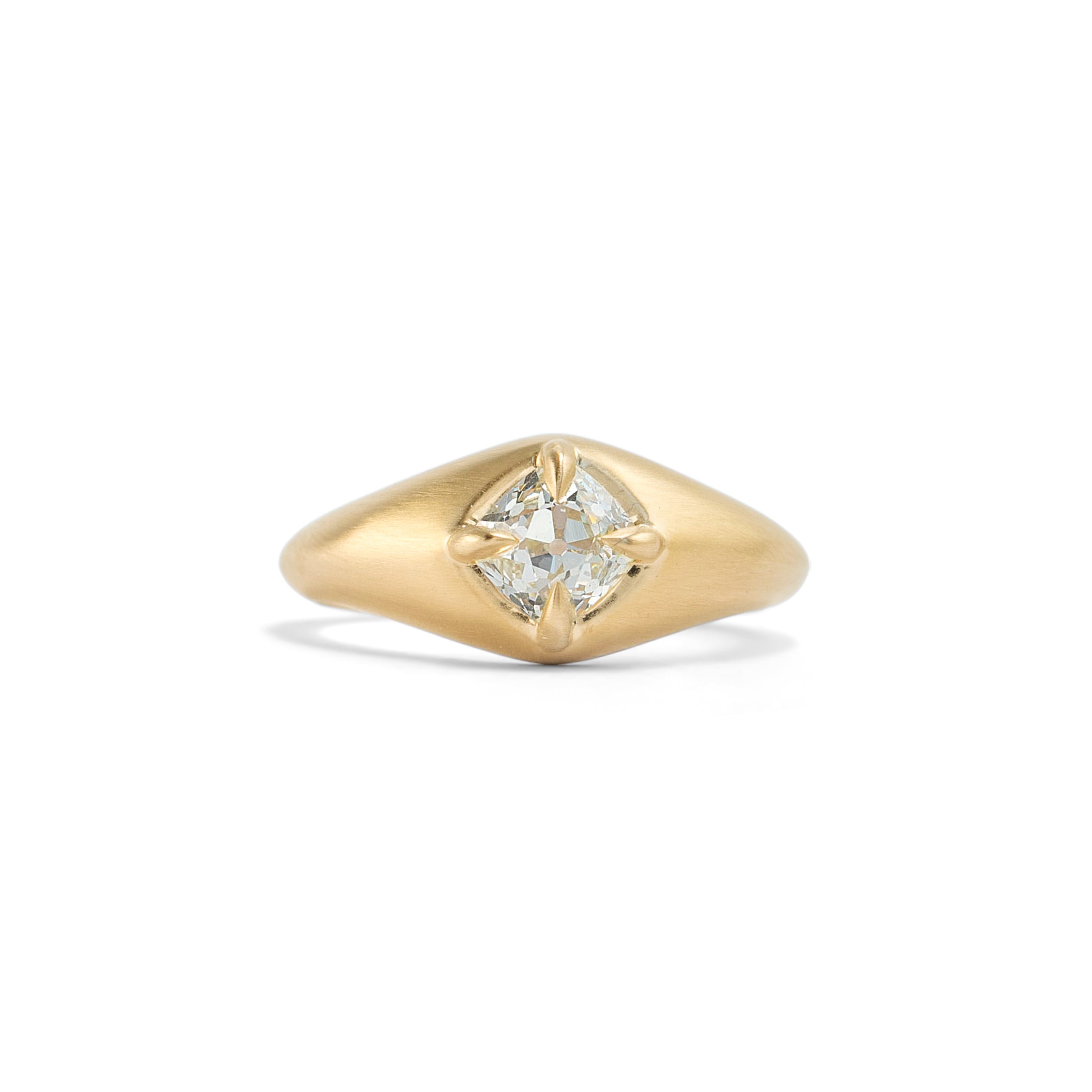 Front view of Leonard 4 Ring Old Mine Natural Diamond 1.04ct by Goldpoint Jewelry
