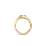 Side profile view of Leonard 4 Ring Oval Natural Diamond 1.05ct by Goldpoint Jewelry