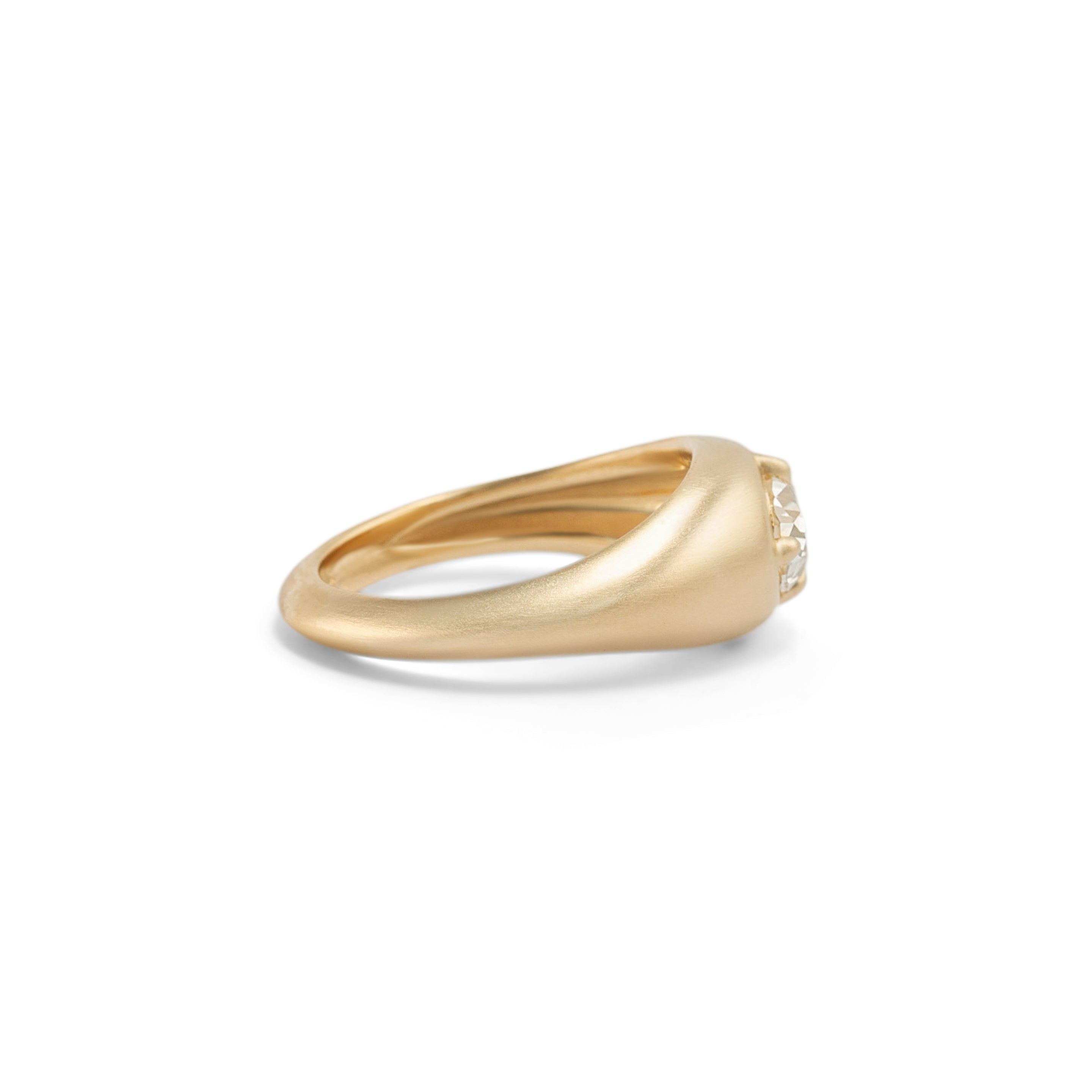 Side view of Leonard 4 Ring Oval Natural Diamond 1.05ct by Goldpoint Jewelry