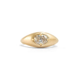 Front view of Leonard 4 Ring Oval Natural Diamond 1.05ct by Goldpoint Jewelry