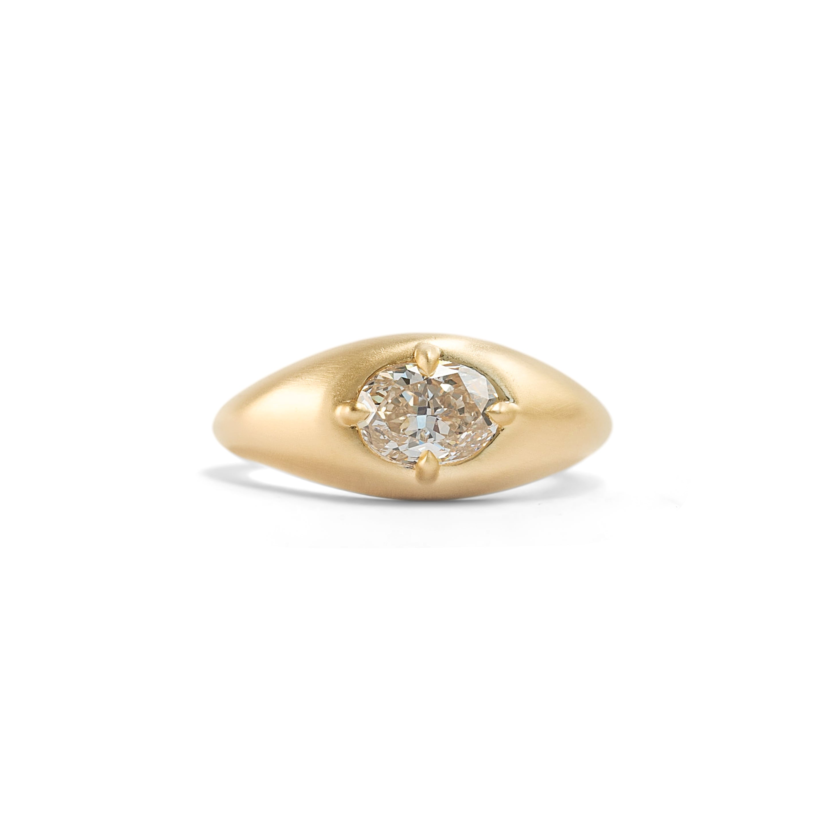 Front view of Leonard 4 Ring Oval Natural Diamond 1.05ct by Goldpoint Jewelry