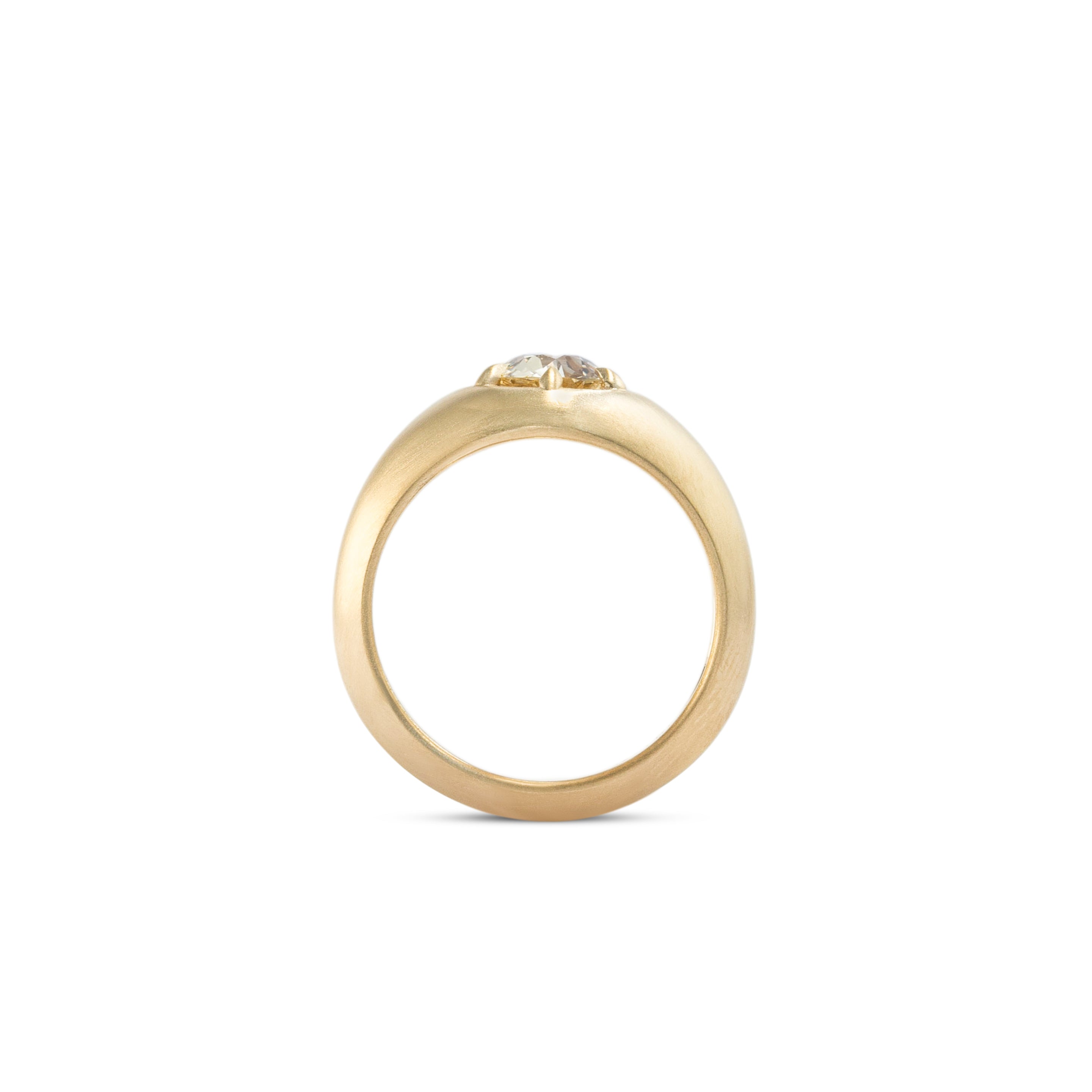Side profile view of Leonard 6 Ring Old Euro Natural Diamond 1.04ct by Goldpoint Jewelry