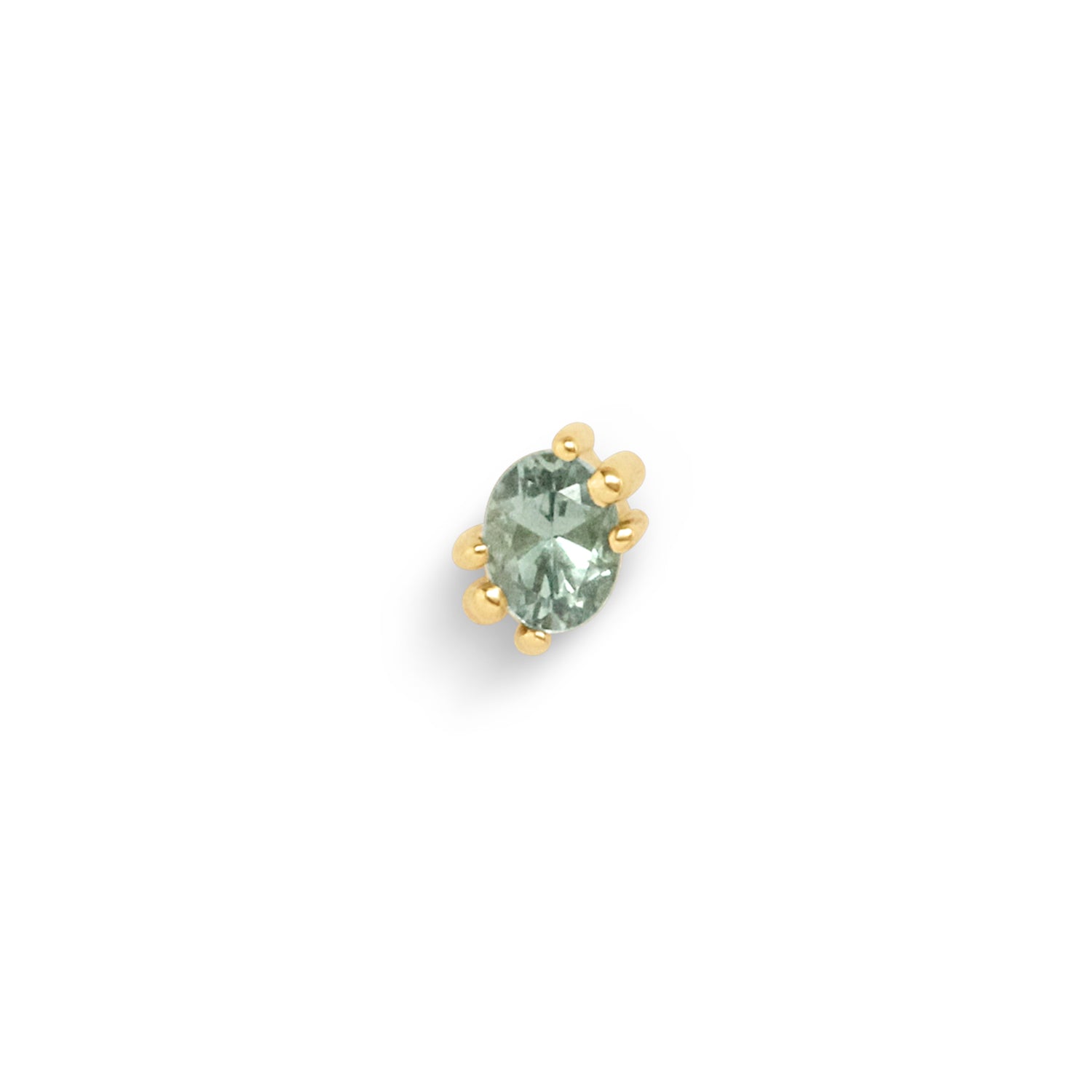 Miro Earring / Oval Blue Green Sapphire by Goldpoint