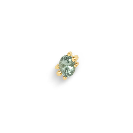 Miro Earring / Oval Blue Green Sapphire by Goldpoint