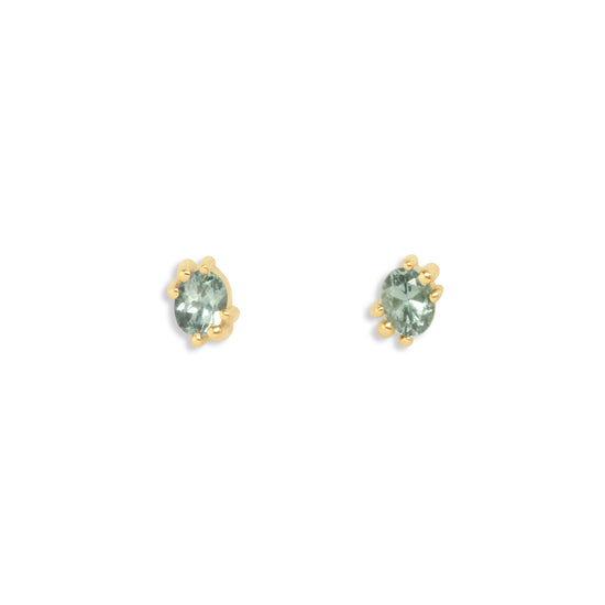 Miro Earring Oval Blue Green Sapphire Pair