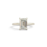 Front view of Noble Ring Emerald Cut Lab Diamond 3.03ct by Goldpoint Jewelry