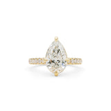 Front view of Noble Ring Pear Lab Diamond 2.85ct by Goldpoint Jewelry