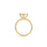 Side profile view of Noble Ring Pear Lab Diamond 2.85ct by Goldpoint Jewelry