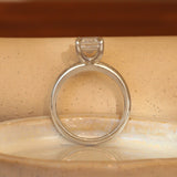 Lifestyle side profile view of Noble Ring Emerald Cut Lab Diamond 3.06ct by Goldpoint Jewelry