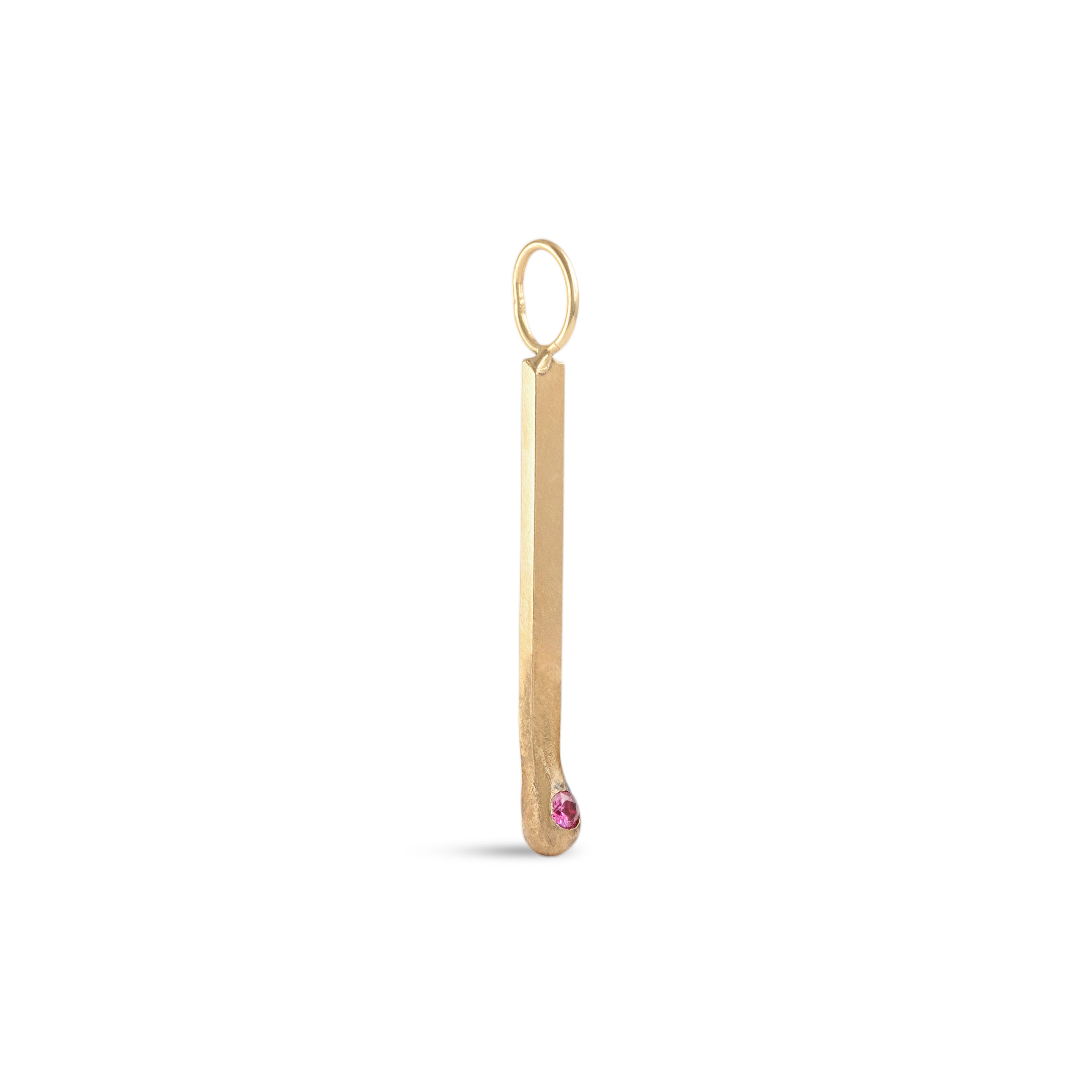 Side view of Match Charm / Round Ruby by Oxbow Designs