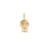 Front view of Skull Charm / Sapphire Eyes by Oxbow Designs