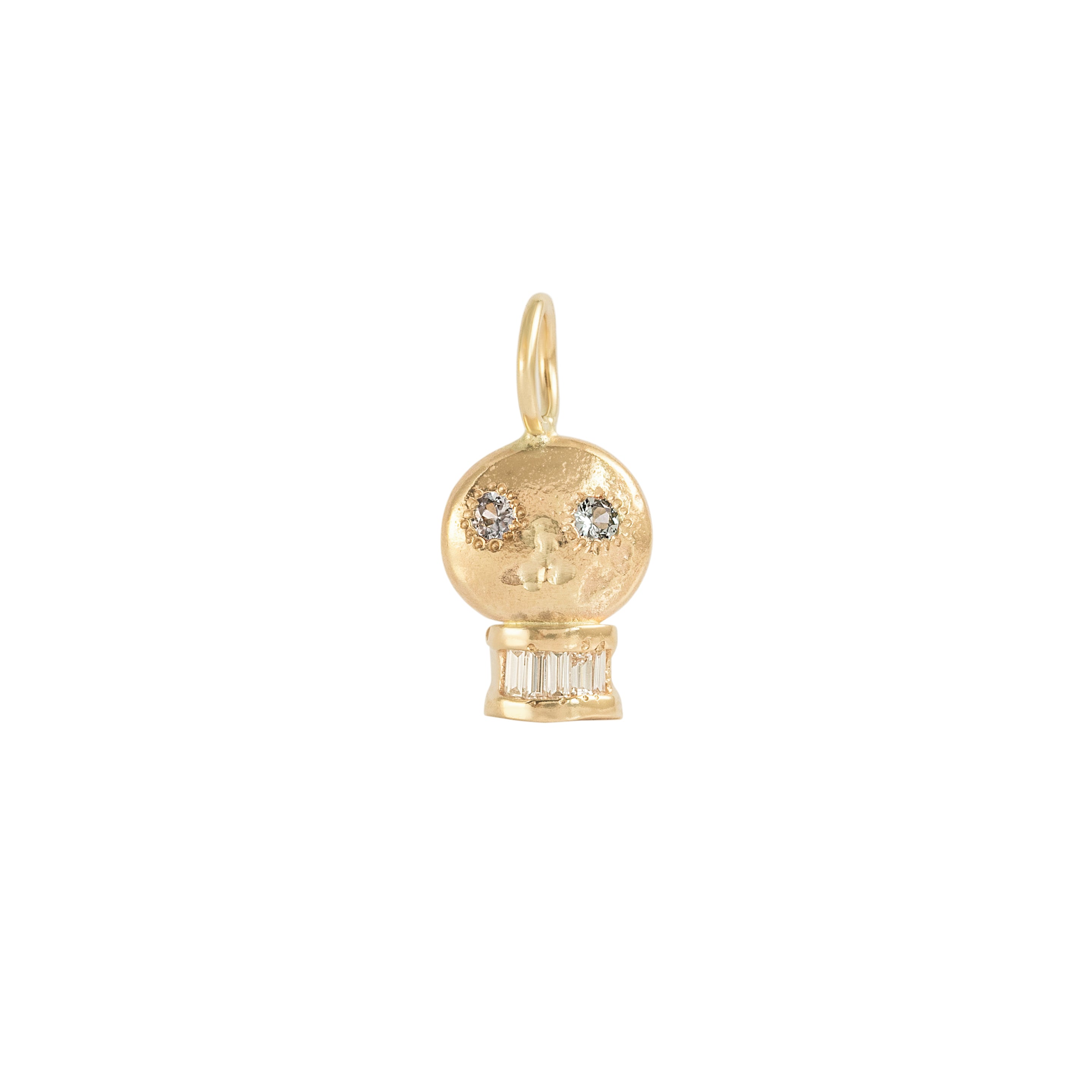Front view of Skull Charm / Sapphire Eyes by Oxbow Designs