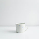Mug with Blue Dots in Matte White by Goldpoint