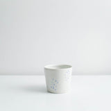 Mug with Blue Dots in Matte White by Goldpoint