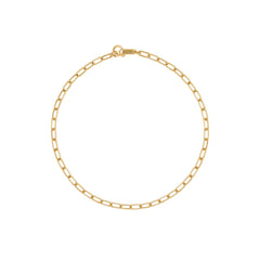 Front view of Flat Paperclip Bracelet by Goldpoint Jewelry
