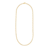 Front view of Flat Paperclip Necklace in 16" by Goldpoint Jewelry