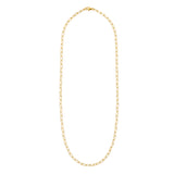 Front view of Flat Paperclip Necklace in 20" by Goldpoint Jewelry