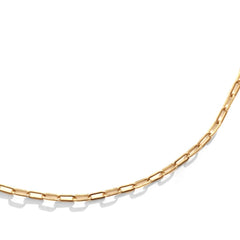 Angled view of Flat Paperclip Chain 2.6mm by Goldpoint Jewelry