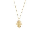 Front view of Perpetuum Charm / Flush Round Natural Diamonds by Sandy Rubin strung on a cable chain