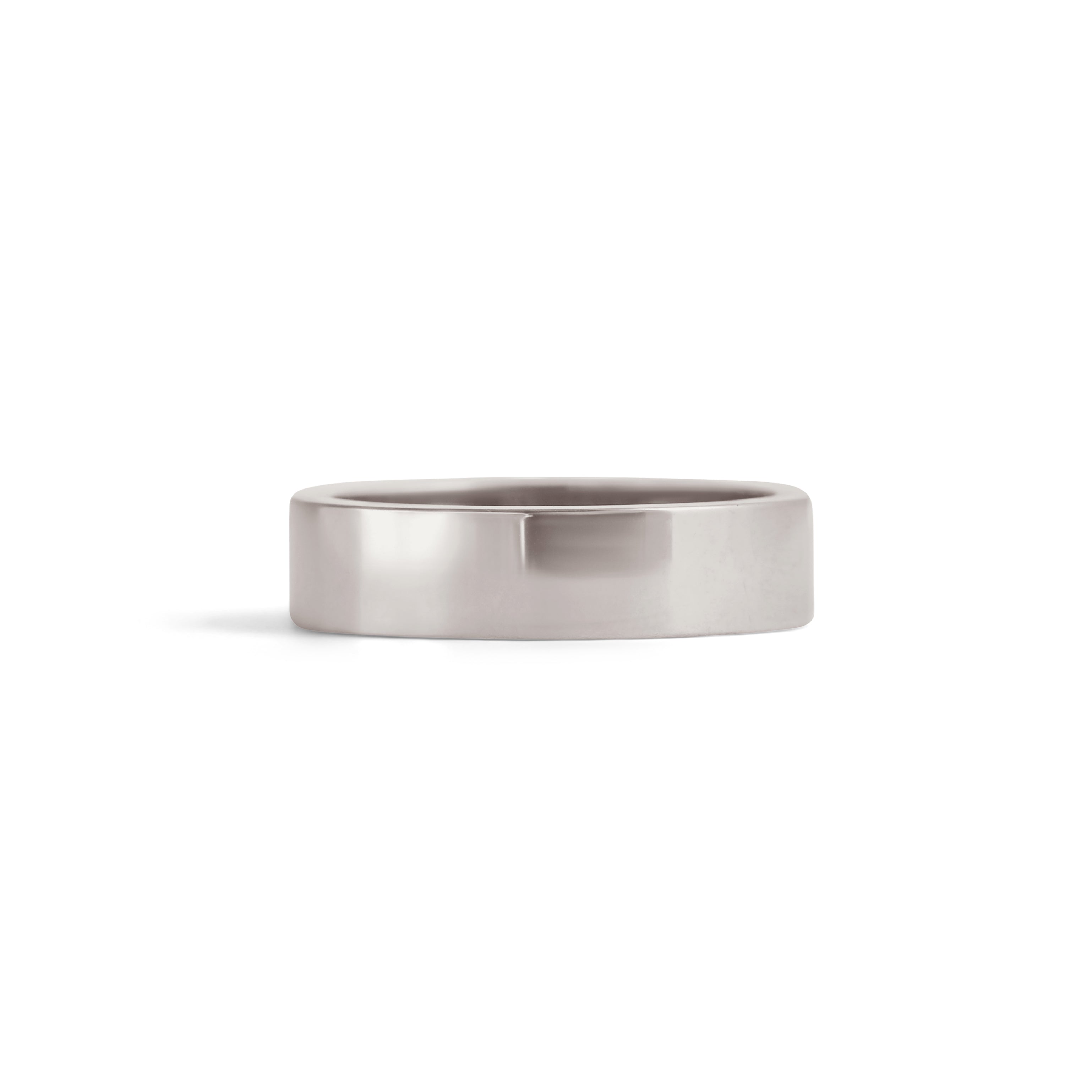 Front view of Flat Band 5mm in Platinum