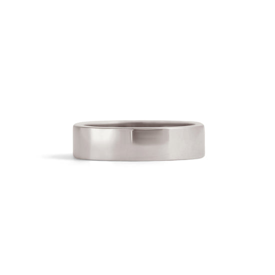 Front view of Flat Band / 5mm in Platinum