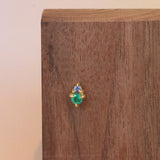Points Earring / Emerald + Lavender Sapphire