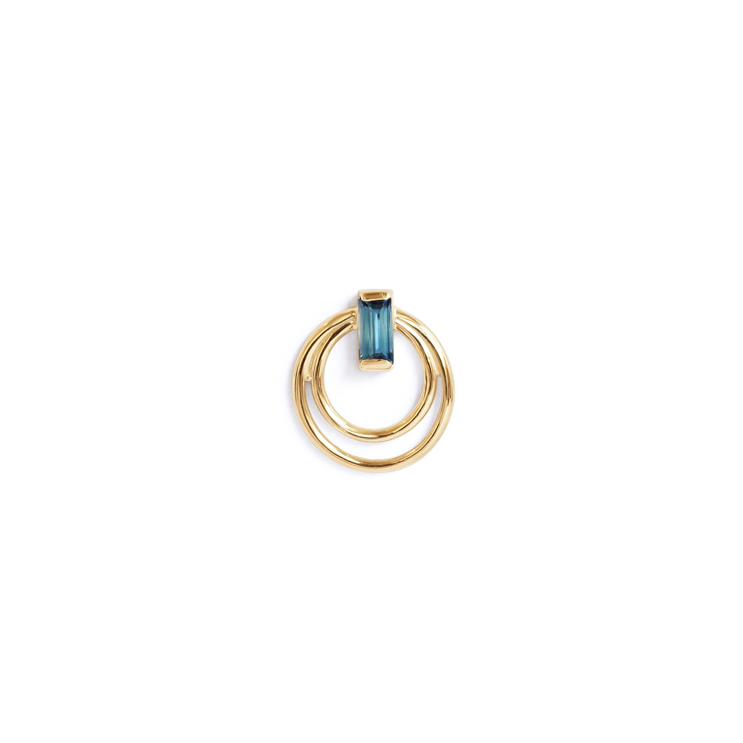 Ripple Earring / Baguette Sapphire by Goldpoint