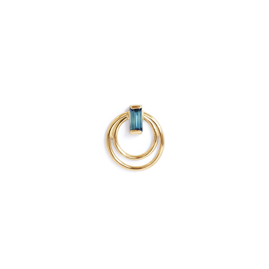 Ripple Earring / Baguette Sapphire by Goldpoint